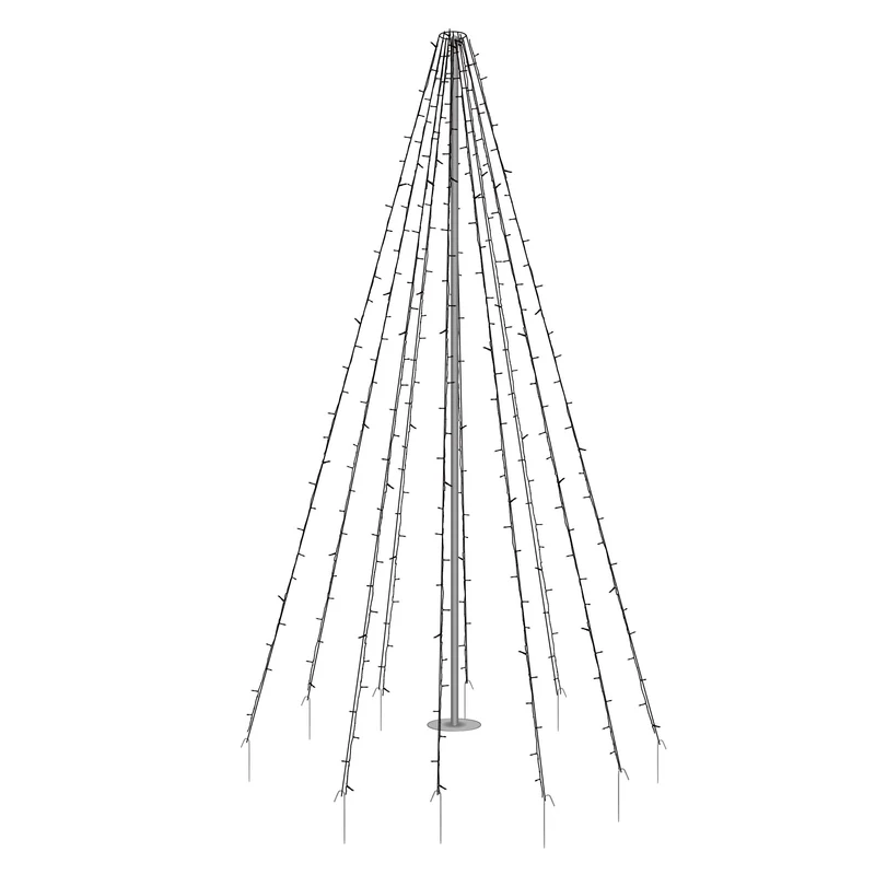 ECD Germany | LED Lichterkette Fahnenmastbeleuchtung Warmweiß Weihnachtsbeleuchtung Weihnachtsdeko