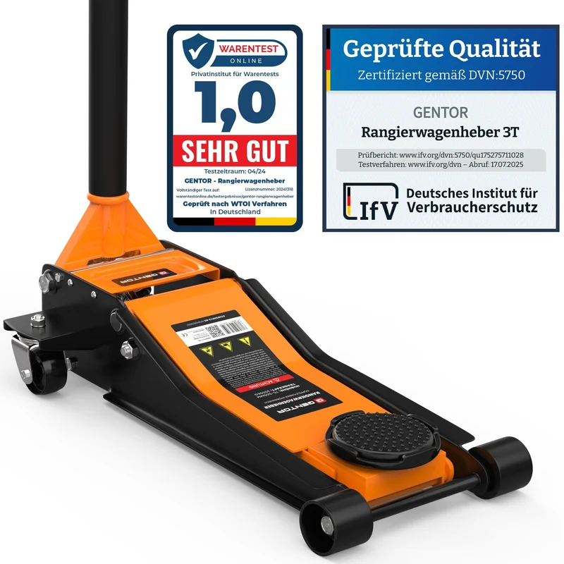 Wagenheber 3T hydraulisch & flach - Orange