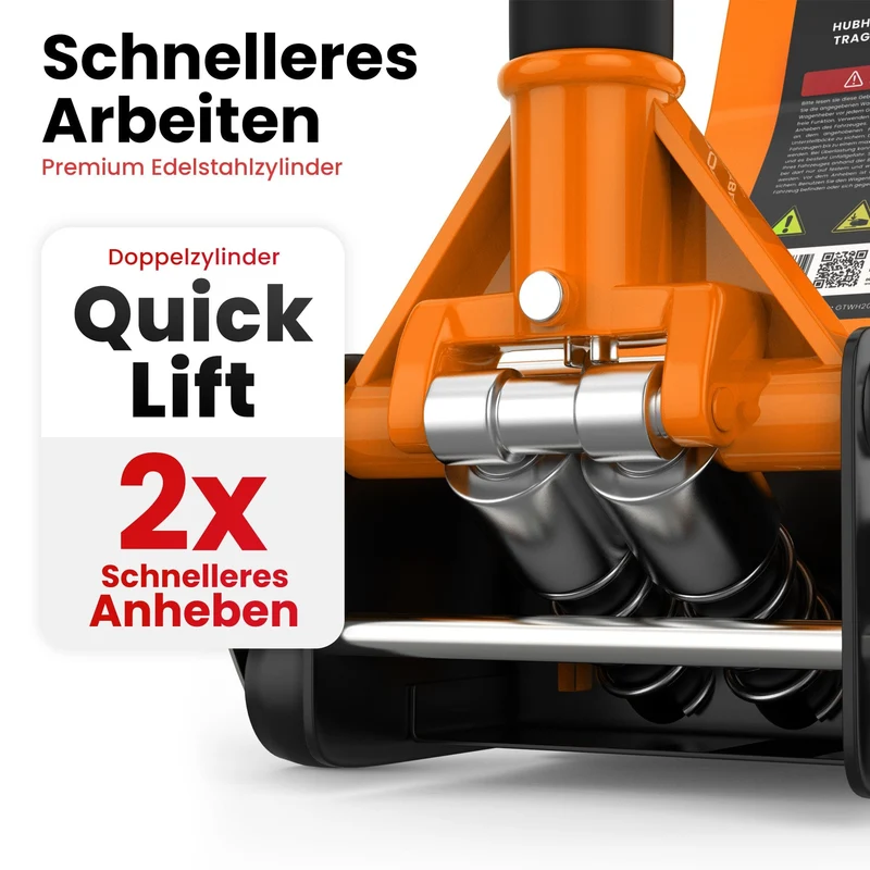 Wagenheber 3T hydraulisch & flach - Orange