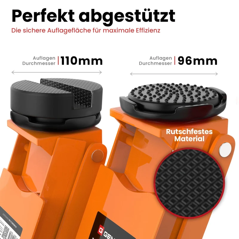 Wagenheber 3T hydraulisch & flach - Orange