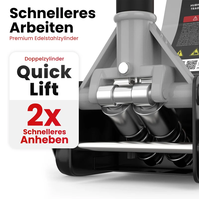 Wagenheber 3T hydraulisch & flach - Hellgrau