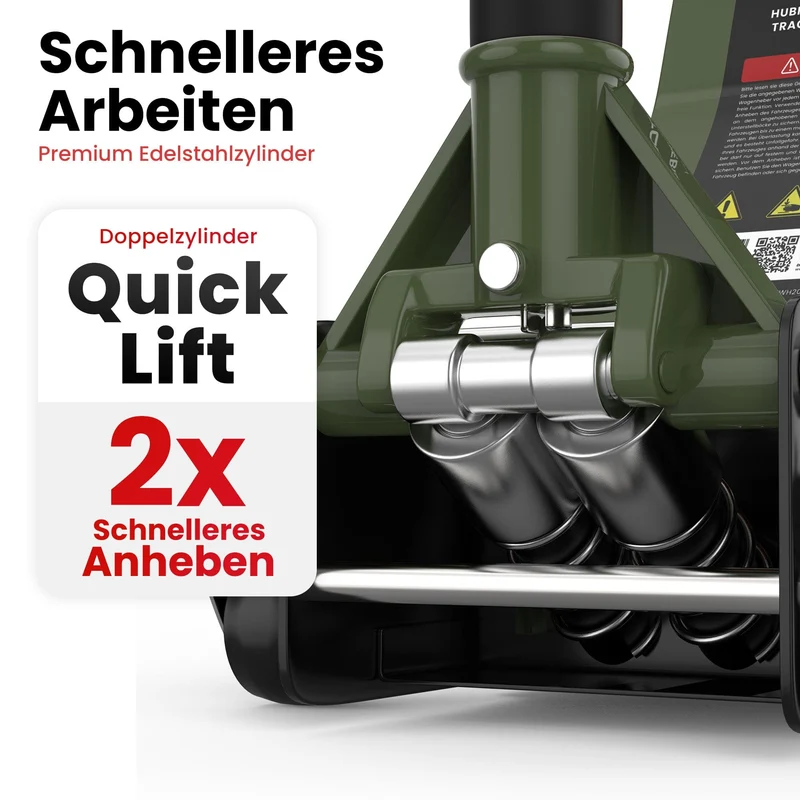 Wagenheber 3T hydraulisch & flach - Olivgrün