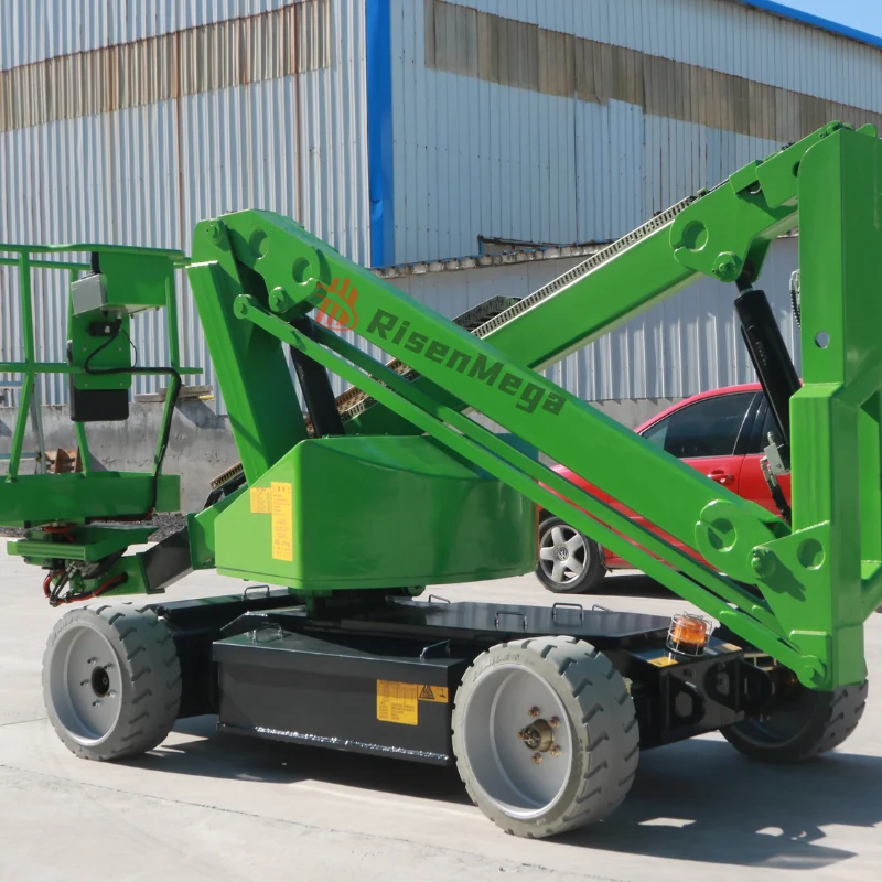 Hochwertige elektrische Gelenkteleskoparbeitsbühne mit Curl-Arm, 12 m
