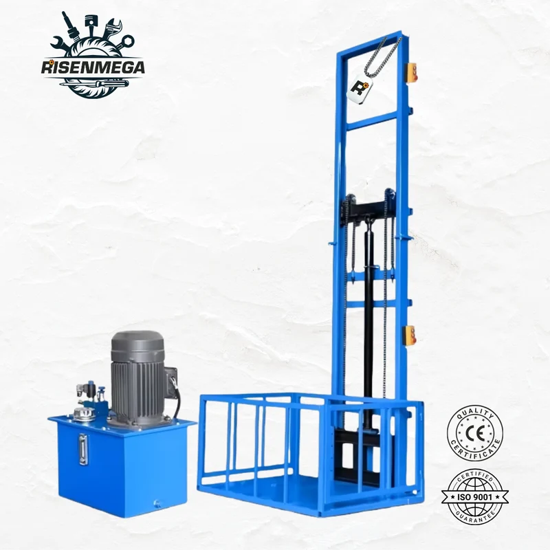 Hydraulischer Ein-Schienen-Lastenaufzug 1 t, 2–12 m Hubhöhe