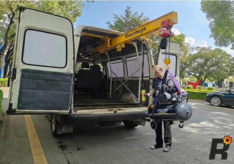 Elektrischer Transporterkran | Innenliegender, dachmontierter Hebezeug für Transporter