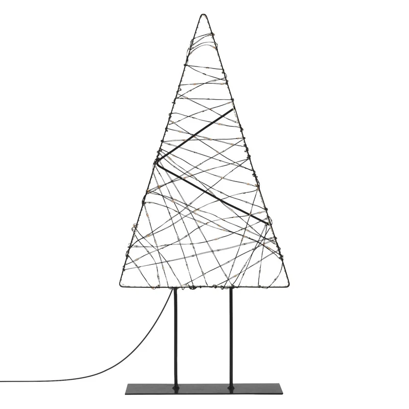 ECD Germany | LED Weihnachtsbaum 56 cm Metall Warmweiß Weihnachtsdeko mit Lichterkette Leuchtbaum auf Ständer Weihnachtsbeleuchtung Innen 330 LED