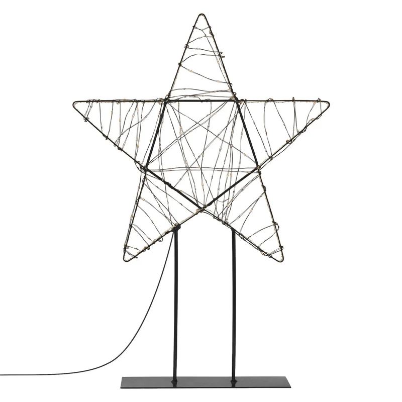 ECD Germany | LED Weihnachtsstern 50,5 cm Metall Warmweiß Weihnachtsdeko mit Lichterkette Leuchtstern auf Ständer Weihnachtsbeleuchtung Innen 350 LED