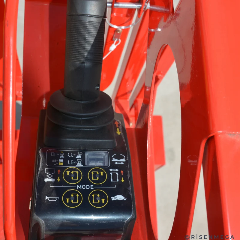 Hydraulische Scherenhebebühne aus Stahl mit hoher Raupenfahrwerk, 14 m, mit hydraulischen Auslegern