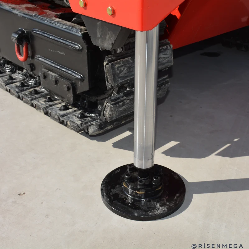 Hydraulische Scherenhebebühne aus Stahl mit hoher Raupenfahrwerk, 14 m, mit hydraulischen Auslegern
