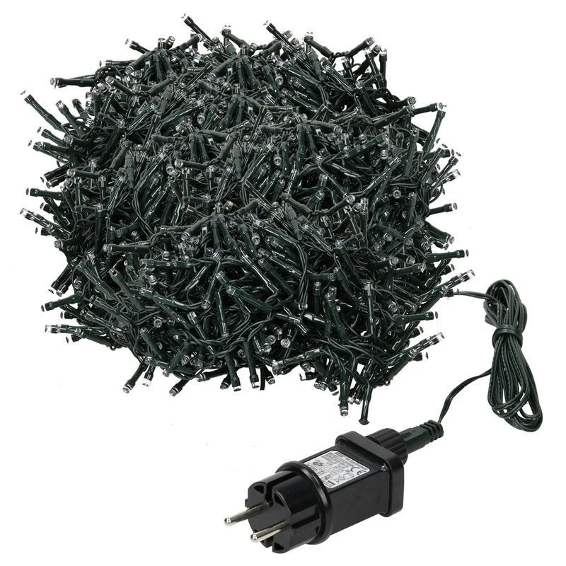 ECD Germany | LED Lichterkette Außen Innen 20 m Warmweiß Weihnachtsbeleuchtung LED Cluster Büschellichterkette Weihnachten wetterfest 1000 LED Timer