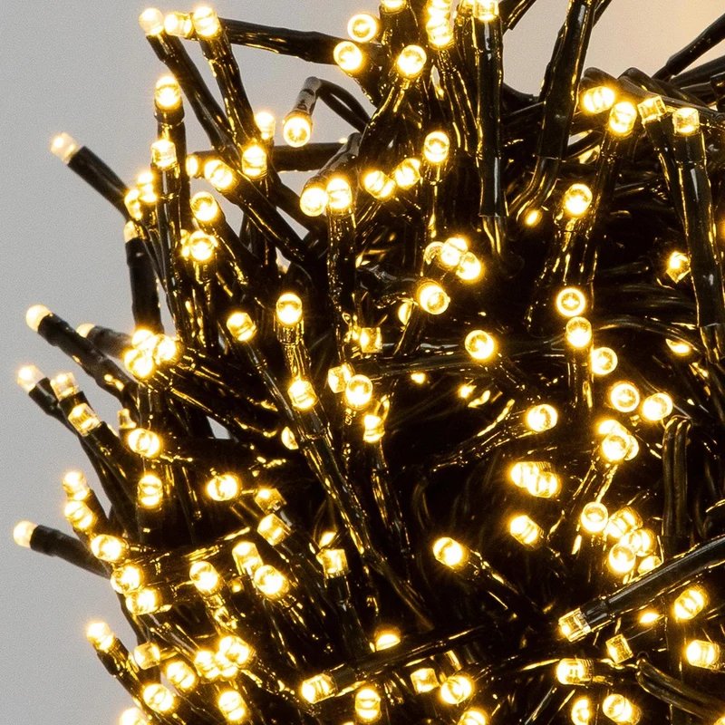 ECD Germany | LED Lichterkette Außen Innen 20 m Warmweiß Weihnachtsbeleuchtung LED Cluster Büschellichterkette Weihnachten wetterfest 1000 LED Timer