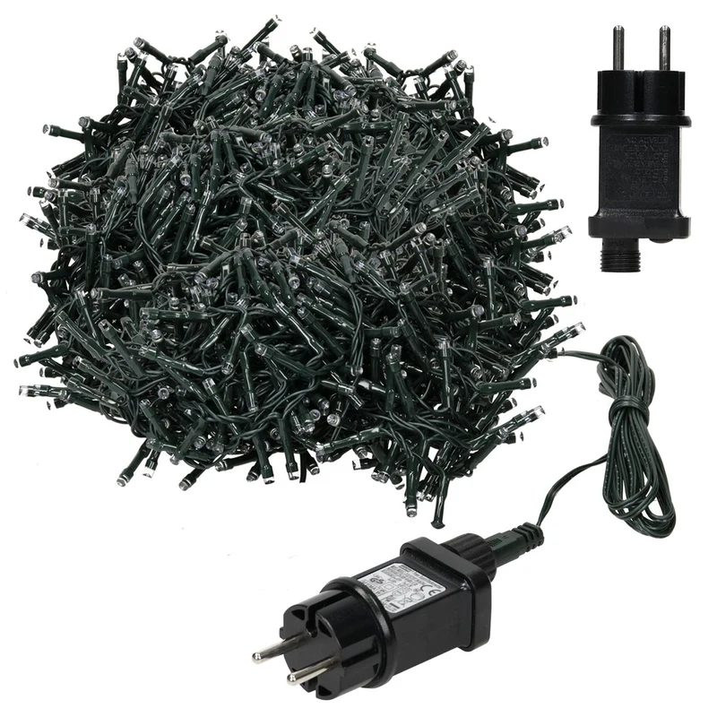 ECD Germany | LED Lichterkette Außen Innen 15 m Warmweiß Weihnachtsbeleuchtung LED Cluster Büschellichterkette Weihnachten wetterfest 750 LED Timer