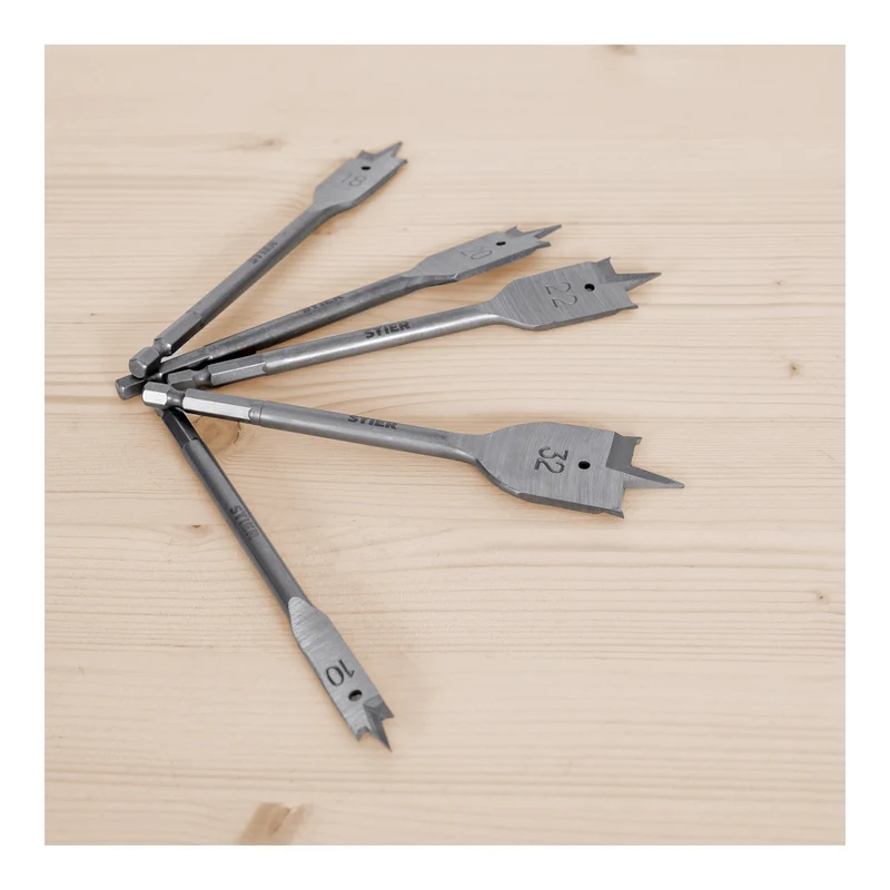 STIER Flachfräsbohrer 13-teiliges Set 10 - 32 mm 1/4 Zoll griffbereit in
