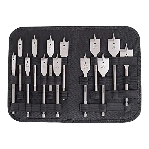 STIER Flachfräsbohrer 13-teiliges Set 10 - 32 mm 1/4 Zoll griffbereit in