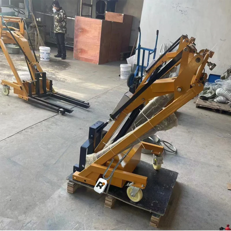 Elektrischer tragbarer Hochleistungs-Mini-Gabelstapler mit gebogenem Arm