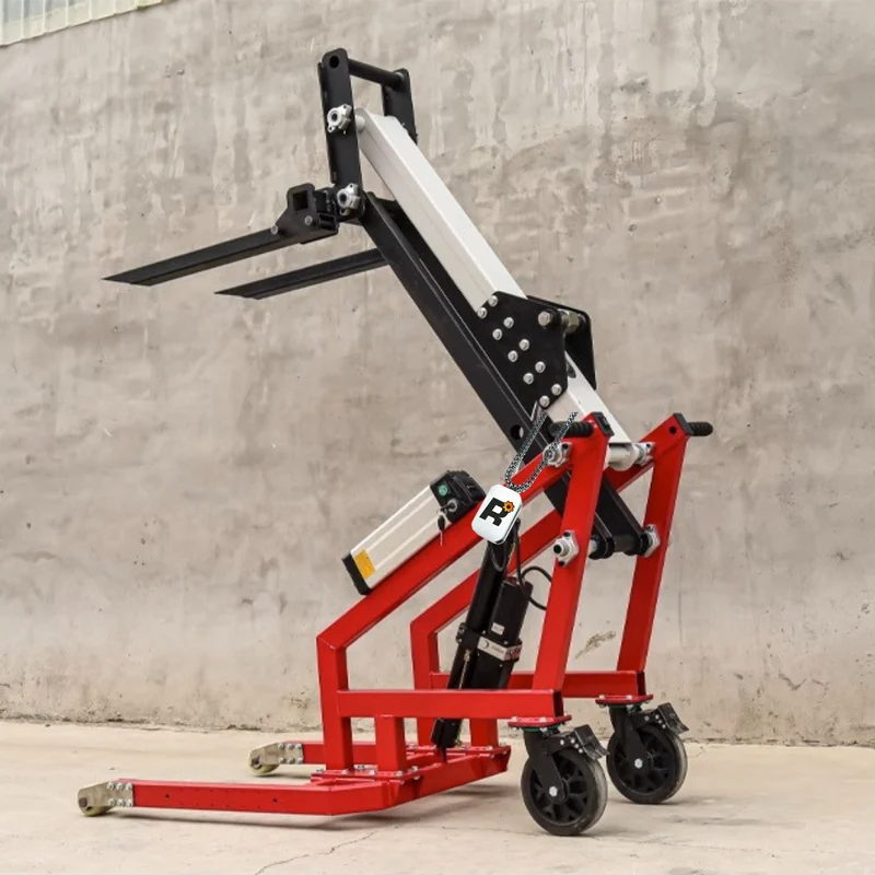 Elektrischer tragbarer Mini-Gabelstapler mit gebogenem Arm