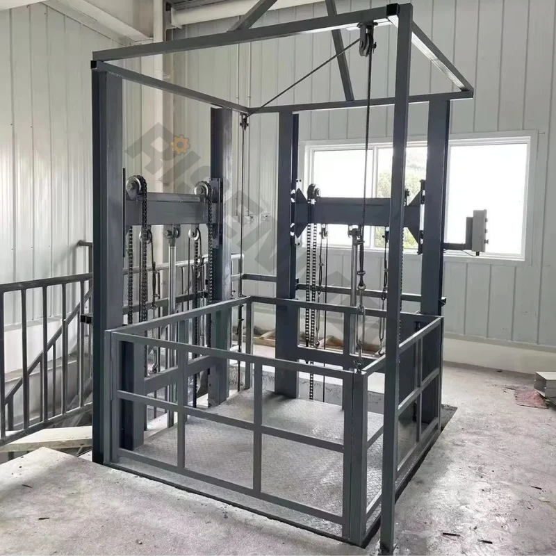 Elektrischer Schwerlast-Lastenaufzug mit Führungsschienen, 3–15 m Hubhöhe