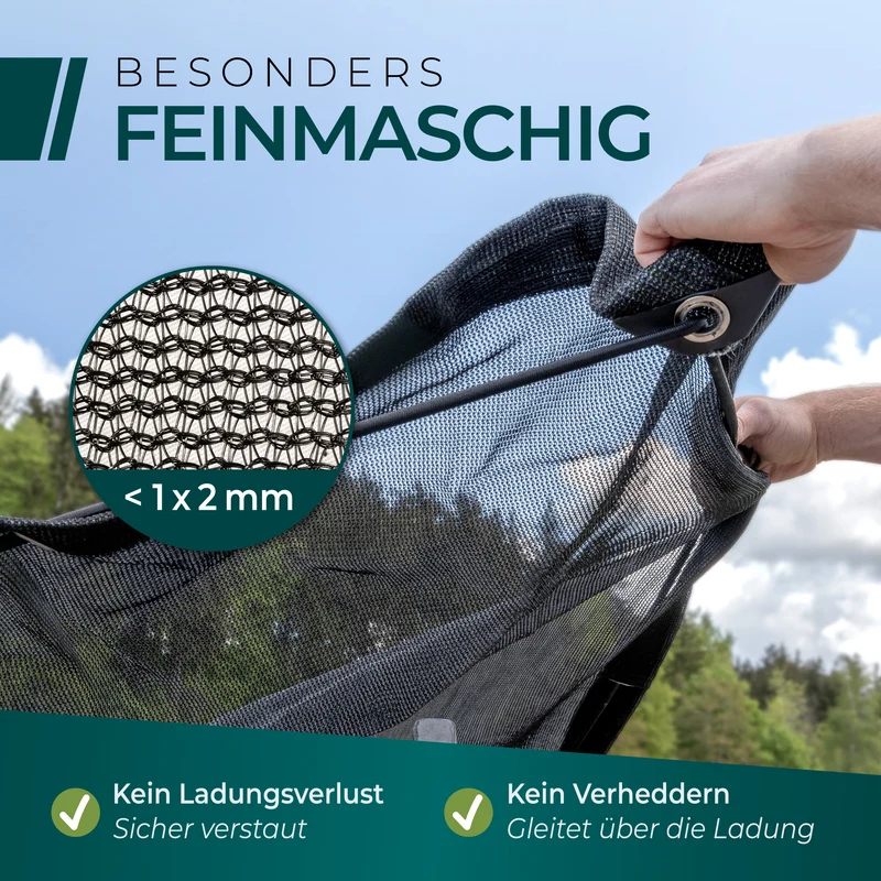 Feinmaschige Anhängernetze