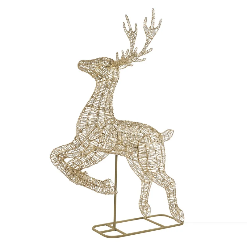 ECD Germany | LED Rentier Outdoor XXL 287 cm Metall Gold Weihnachtsdeko Weihnachtsbeleuchtung Beleuchtete Weihnachtsfigur groß 8300 LED Warmweiß