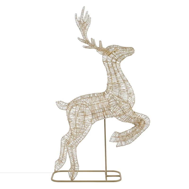 ECD Germany | LED Rentier Outdoor XXL 287 cm Metall Gold Weihnachtsdeko Weihnachtsbeleuchtung Beleuchtete Weihnachtsfigur groß 8300 LED Warmweiß