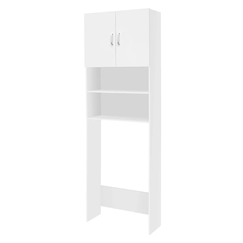 Waschmaschinenschrank mit zwei Türen 190x63 cm Weiß
