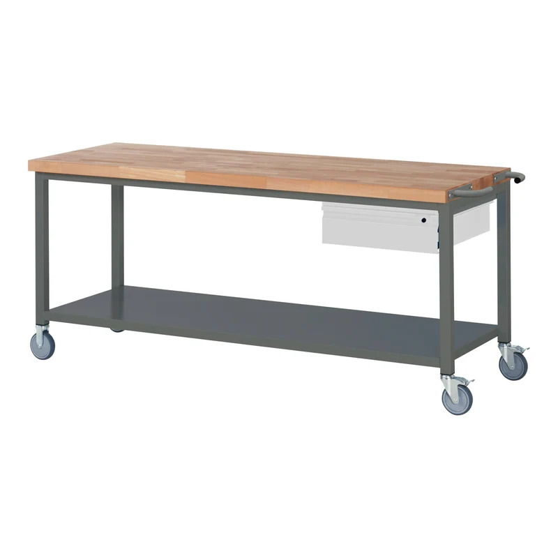 STIER Fahrbare Werkbank Premium mit 1 Schublade und Ablageboden BxTxH 750x700x880 mm