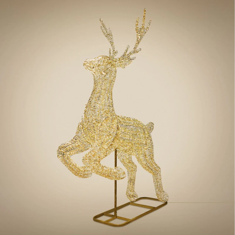 ECD Germany | LED Rentier Outdoor XXL 337 cm Metall Gold Weihnachtsdeko Weihnachtsbeleuchtung Beleuchtete Weihnachtsfigur groß 10000 LED Warmweiß