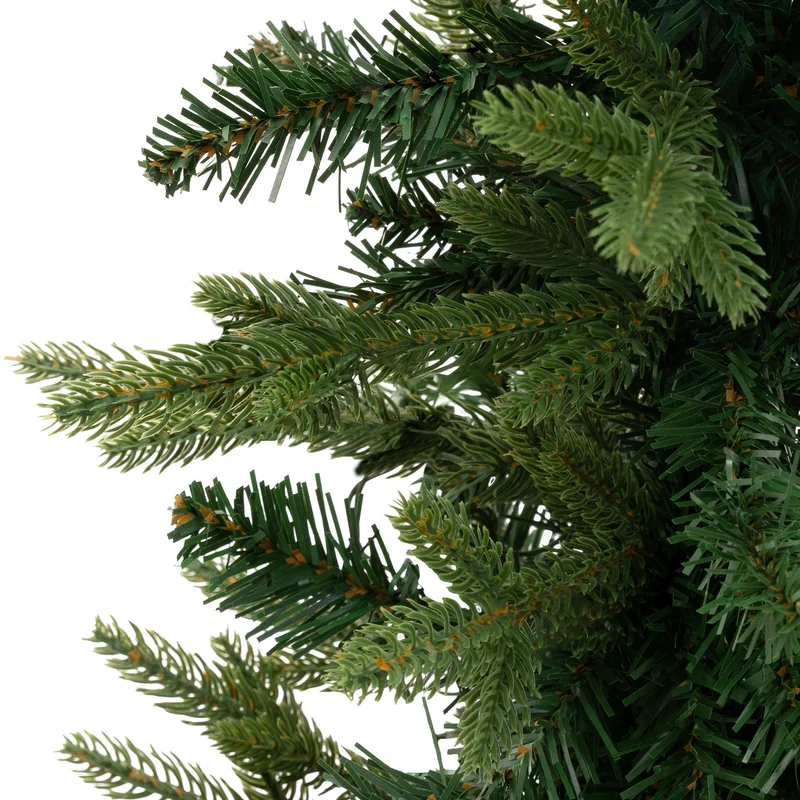 ECD Germany | Künstlicher Weihnachtsbaum Naturgetreu 180 cm Kunststoff Grün Tannenbaum Christbaum mit Standfuß Weihnachtsdeko Innen Kunstbaum schmal