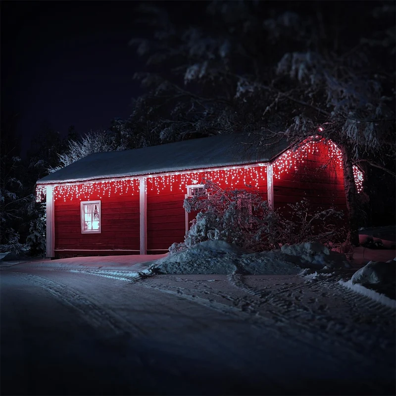 ECD Germany | LED Lichtervorhang IP44 LED Weihnachtsbeleuchtung Weihnachtsdeko Lichterkette Innen/Außen Clusterlichterkette