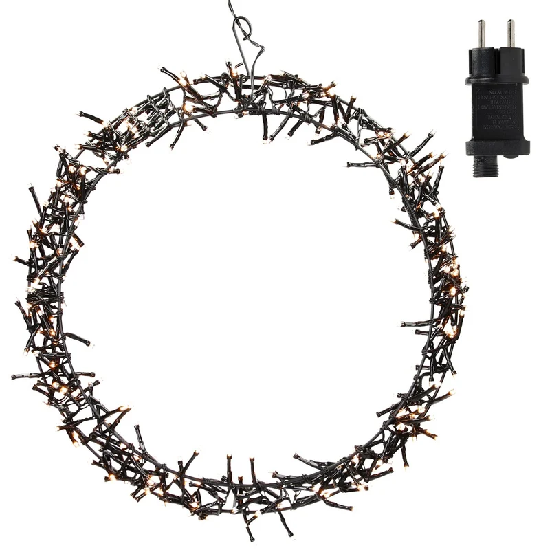 ECD Germany | LED Weihnachtskranz, aus Metall, Warmweiß Kranz Lichterkranz Weihnachtsdeko mit Lichterkette Weihnachtsbeleuchtung Außen