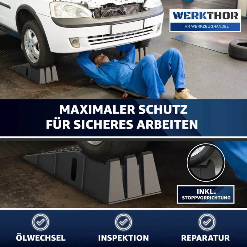 KFZ Rampe [2er Set] - Auffahrrampen für maximalen Halt bis [<3t] von Werkthor