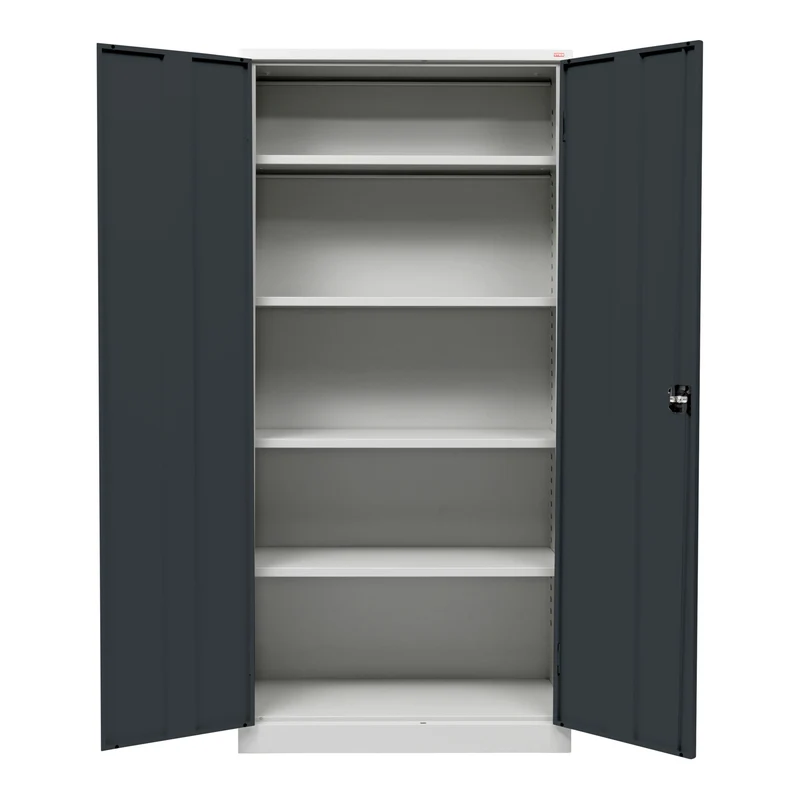 STIER Universalschrank mit 4 Fachböden à 40kg Tragkraft | 1950x920x420mm | verschließbar | anthrazitgrau | verschweißt