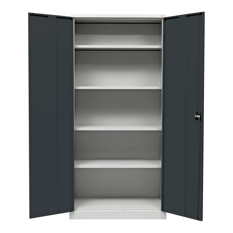 STIER Universalschrank mit 4 Fachböden à 40kg Tragkraft | 1950x920x420mm | verschließbar | anthrazitgrau | verschweißt