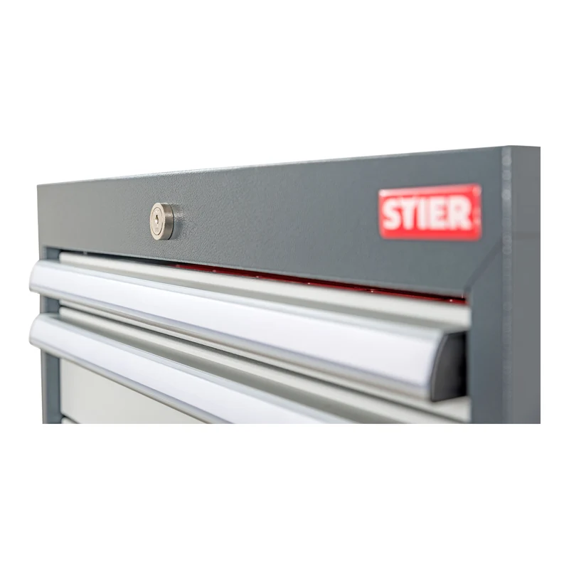 STIER Schubladenschrank mit 4 Schubladen BxTxH 600x575x620 mm, anthrazitgrau/lichtgrau, RAL 7016 / RAL 7035