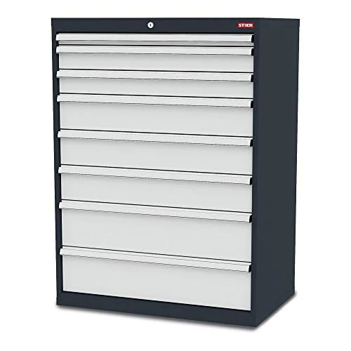 STIER Schubladenschrank mit 8 Schubladen BxTxH 600x575x1220 mm