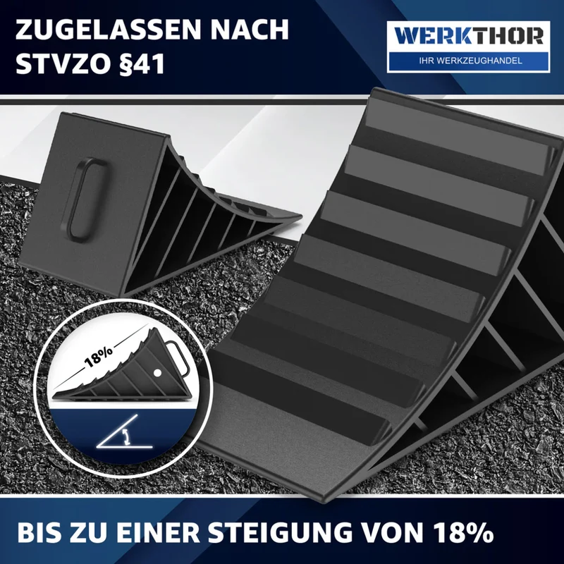 Unterlegkeile mit Griff [2er Set] - Unterlegkeile Anhänger bis 1600kg Achslast von Werkthor