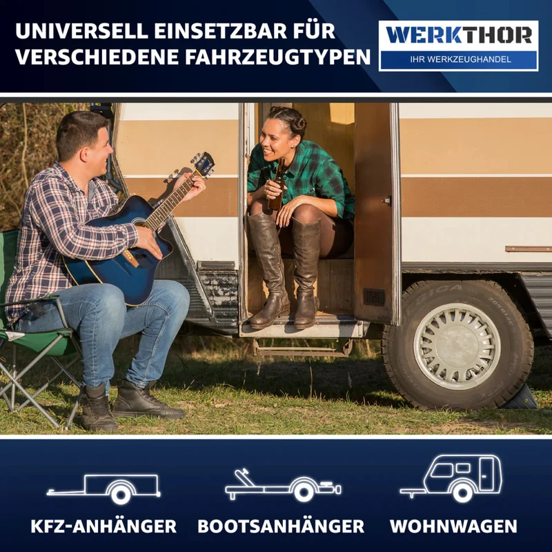Unterlegkeile mit Griff [2er Set] - Unterlegkeile Anhänger bis 1600kg Achslast von Werkthor