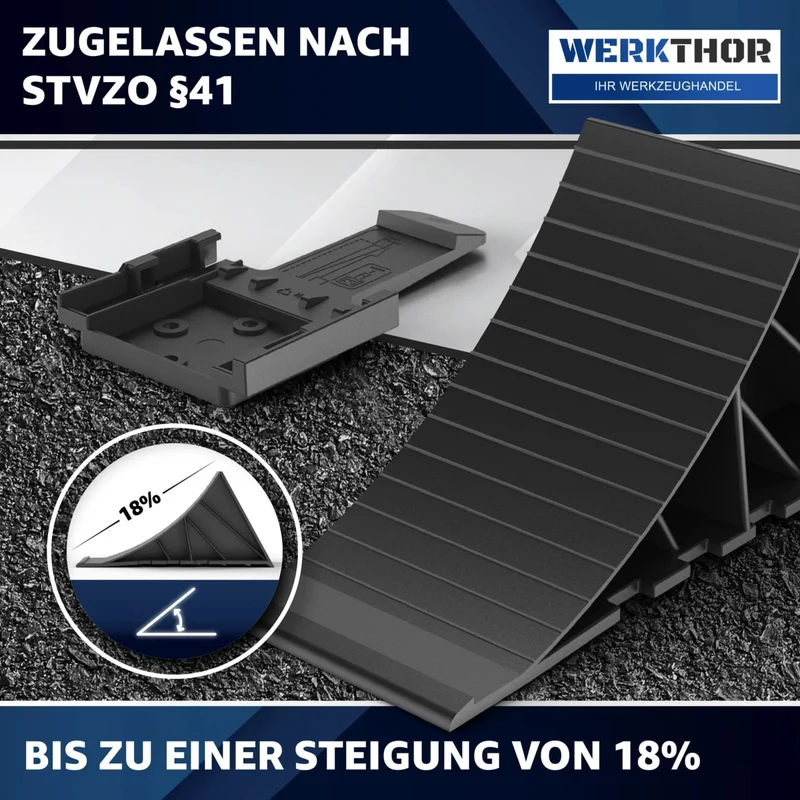 Unterlegkeile mit Halterung inkl. Befestigungsmaterial [2er Set] bis 1600kg Achslast von Werkthor