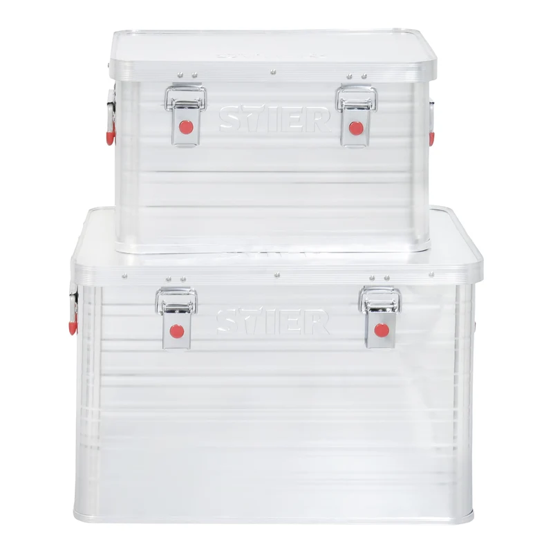 STIER Alubox Aluminiumbox Transportkiste Staub und Spritzwasserschutz div Größen