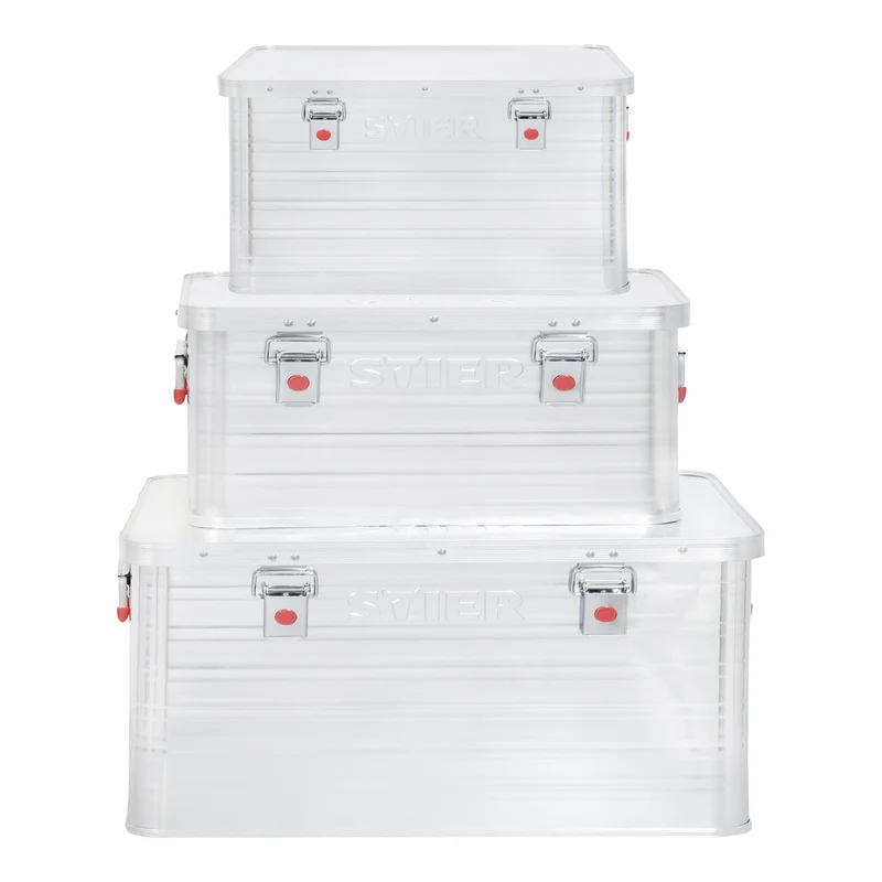 STIER Alubox Aluminiumbox Transportkiste Staub und Spritzwasserschutz div Größen