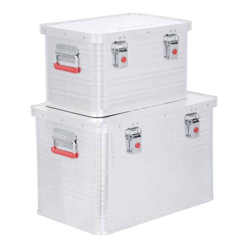 STIER Alubox Aluminiumbox Transportkiste Staub und Spritzwasserschutz div Größen