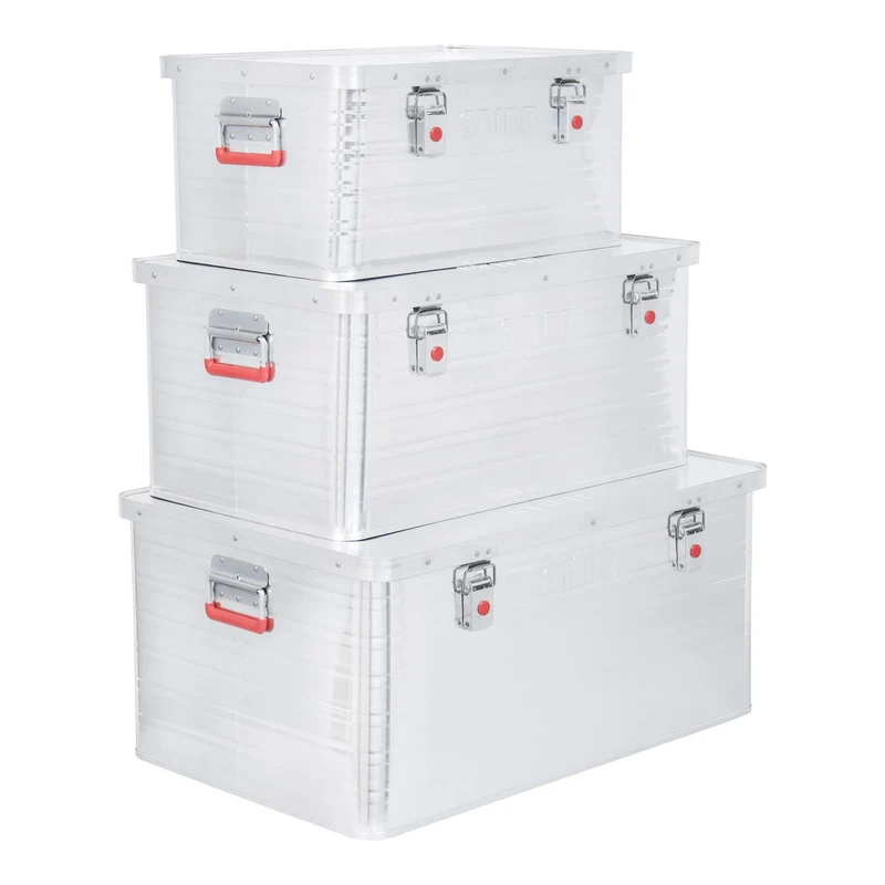 STIER Alubox Aluminiumbox Transportkiste Staub und Spritzwasserschutz div Größen