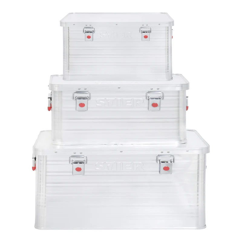 STIER Alubox Aluminiumbox Transportkiste Staub und Spritzwasserschutz div Größen