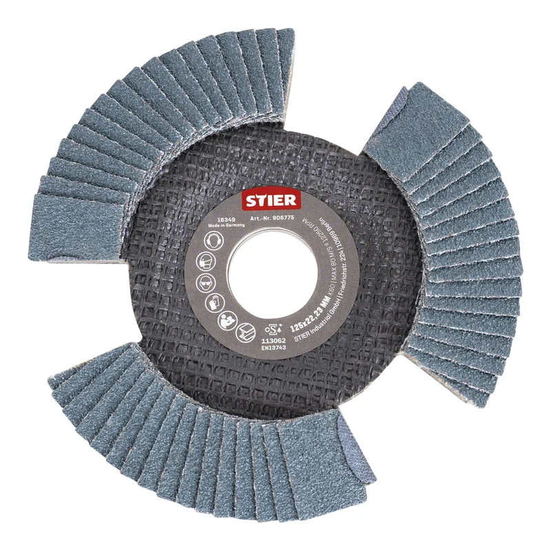 STIER Fächerschleifscheibe View Line 125 x 22,23 K60 für handelsübliche