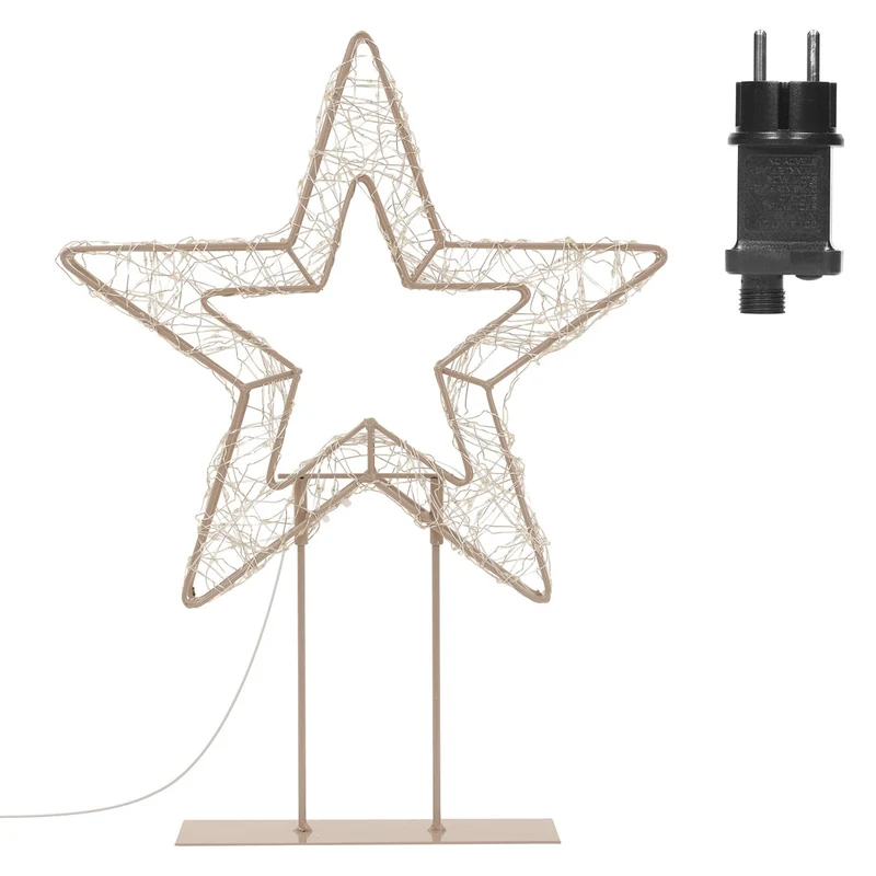 ECD Germany | LED Weihnachtsstern auf Sockel 48,5 cm Warmweiß Stern Leuchtstern Weihnachtsdeko mit Lichterkette Weihnachtsbeleuchtung Außen mit Timer