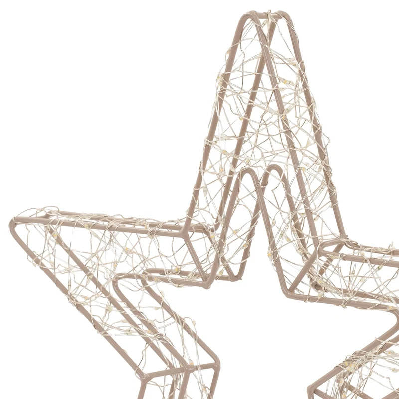 ECD Germany | LED Weihnachtsstern auf Sockel 37 cm Warmweiß Stern Leuchtstern Weihnachtsdeko mit Lichterkette Weihnachtsbeleuchtung Außen mit Timer