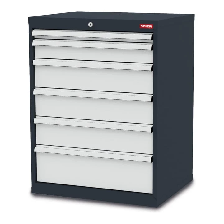 STIER Schubladenschrank mit 6 Schubladen BxTxH 700x575x920 mm