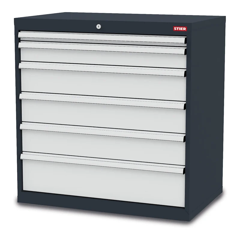 STIER Schubladenschrank mit 6 Schubladen BxTxH 700x575x920 mm
