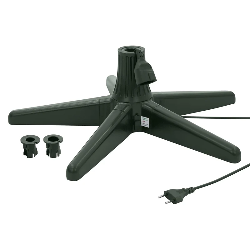 ECD GERMANY | Weihnachtsbaumständer drehbar und verstellbar, Grün, 65 cm, Elektrischer Christbaumständer, Tannenbaumständer für Bäume bis 240 cm Höhe