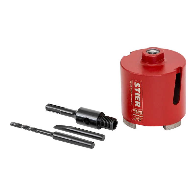 STIER Dosensenker-Satz M16 SDS | 68 mm | für Steckdosen und Verteilerdosen | hohe Haltbarkeit | Bohrkrone | Dosenbohrer